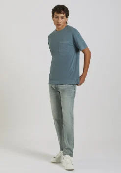 T-shirt effetto lavato con taschino