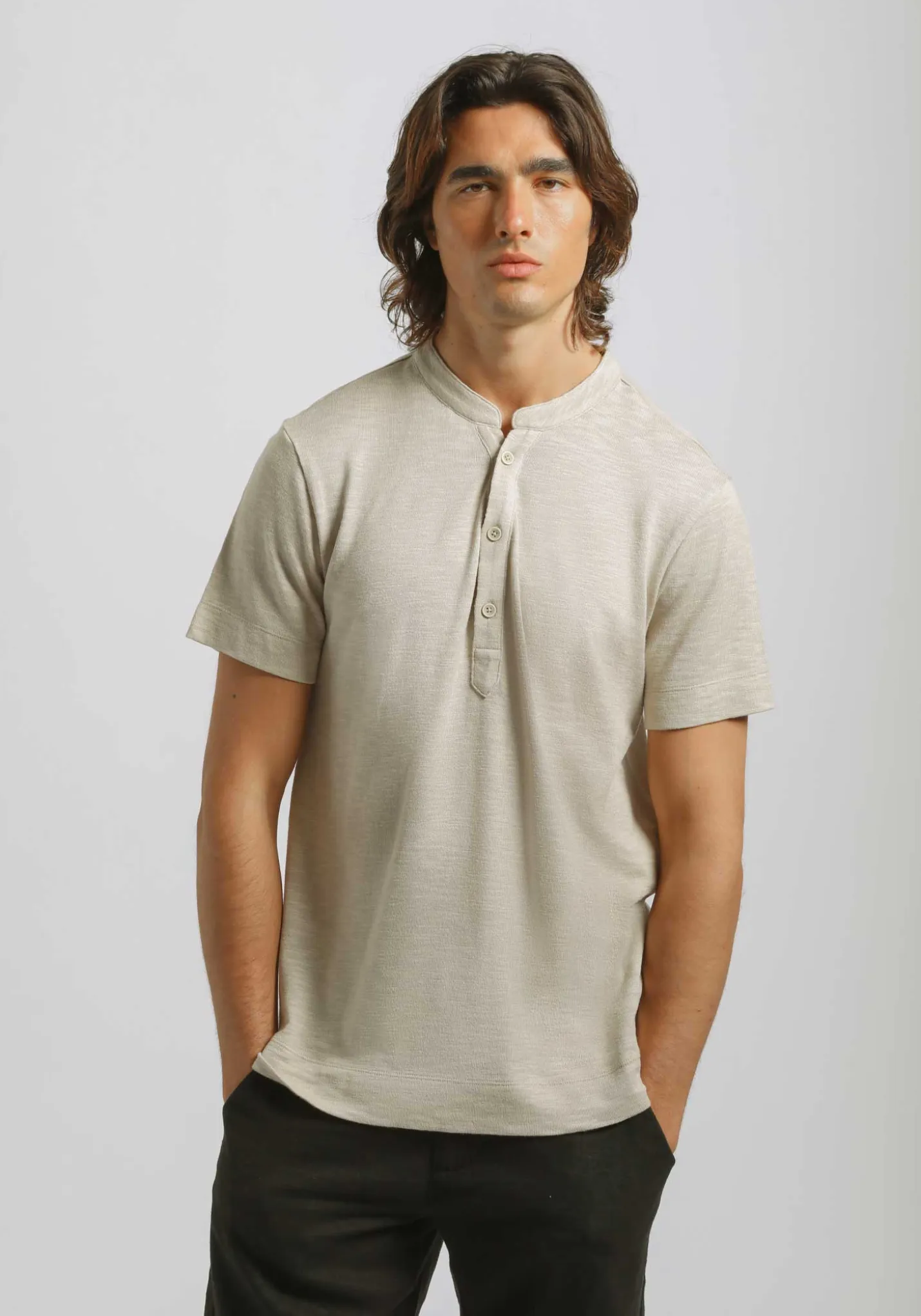 T-shirt effetto lino