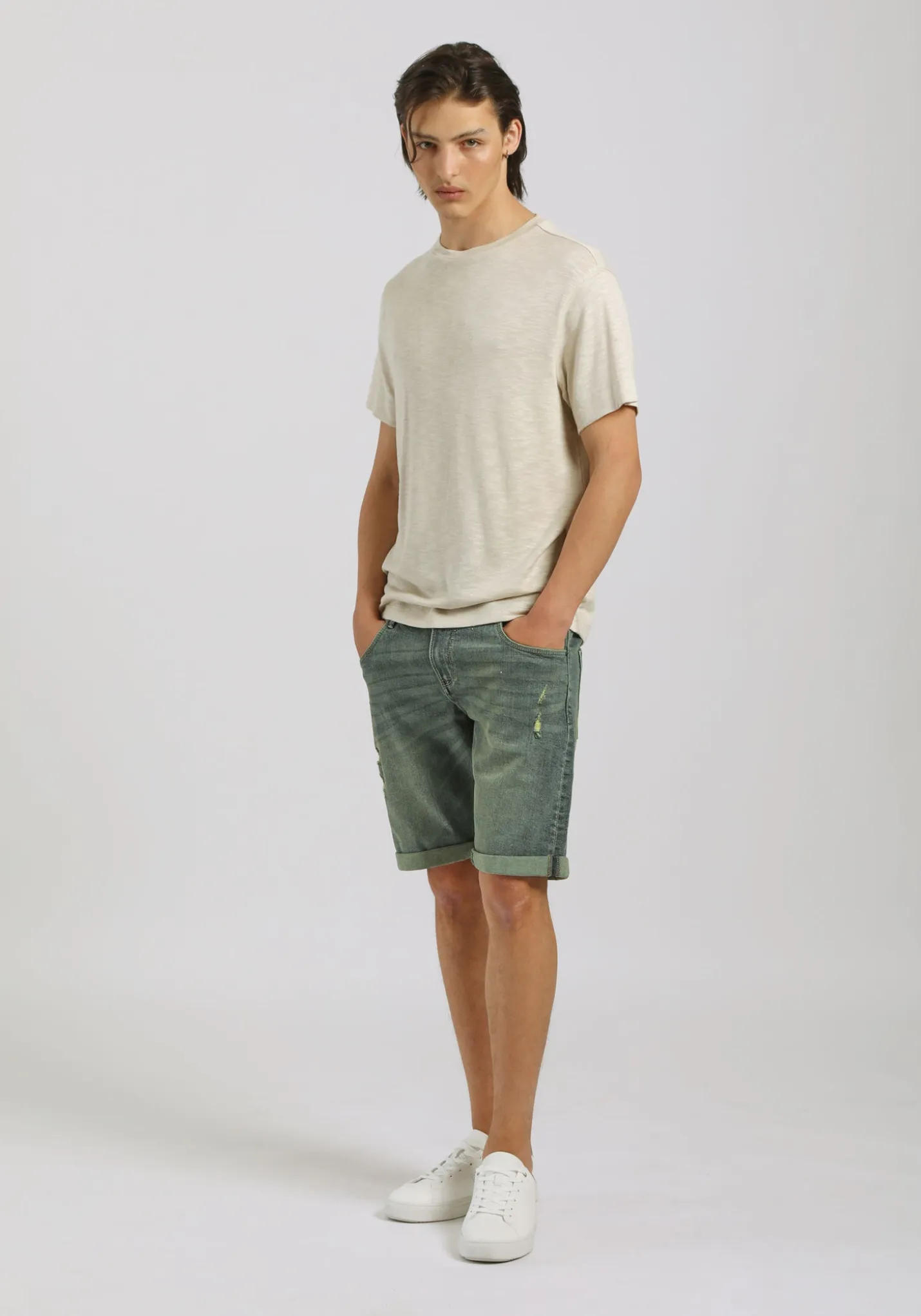 T-shirt effetto lino
