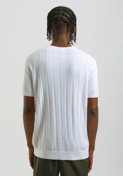 T-shirt in maglia a coste
