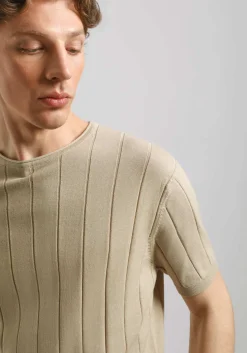 T-shirt in maglia a coste