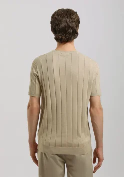 T-shirt in maglia a coste