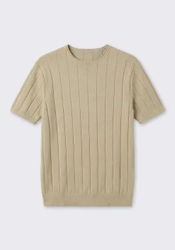 T-shirt in maglia a coste
