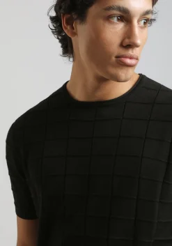 T-shirt in maglia a quadri