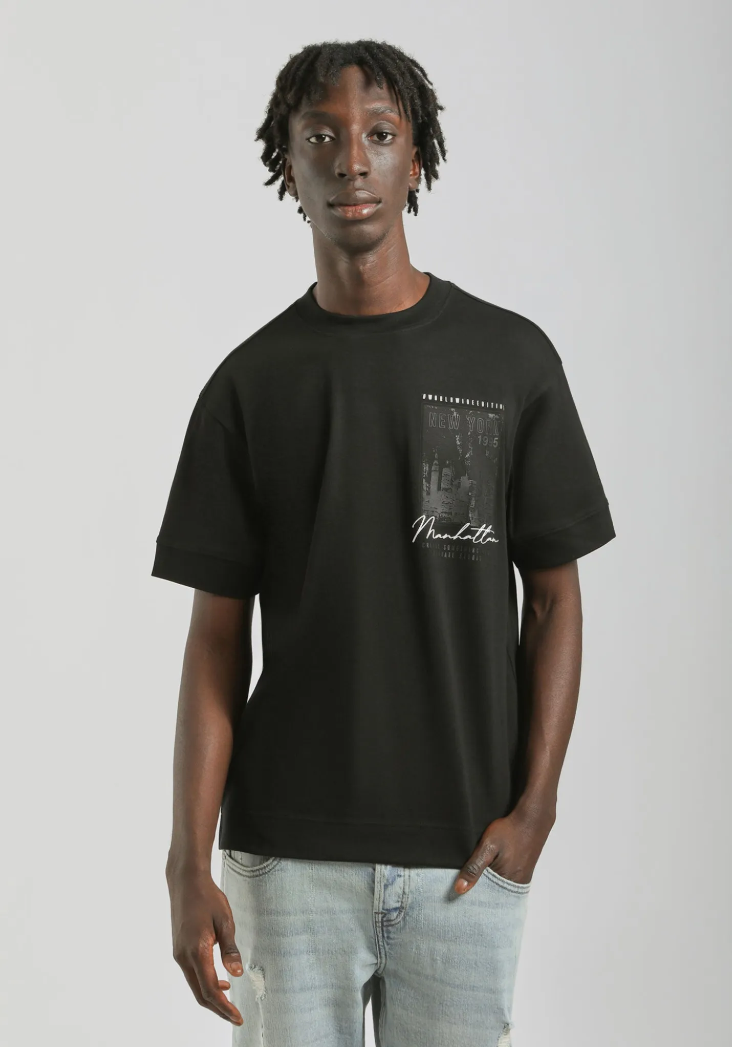 T-shirt over con stampa