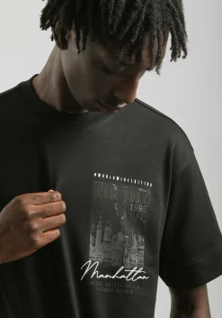 T-shirt over con stampa