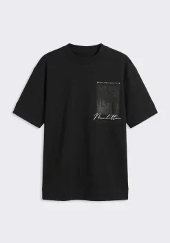T-shirt over con stampa